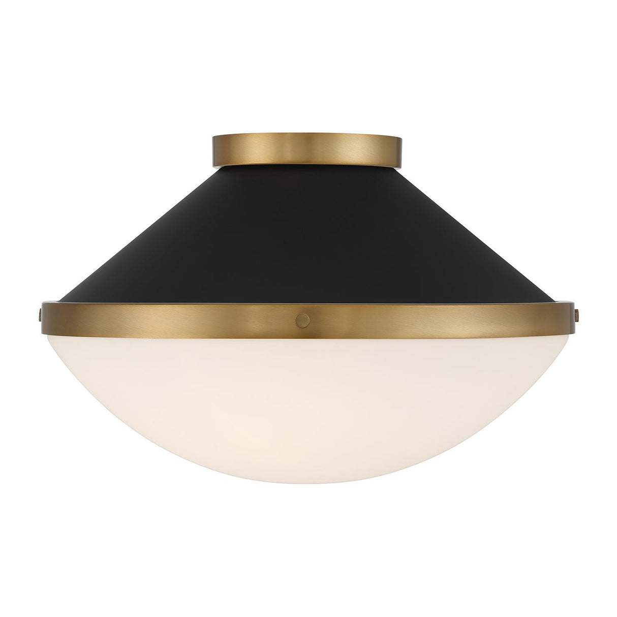 Crystorama Xander 2 Light Vibrant Gold + Matte Black Flush Mount