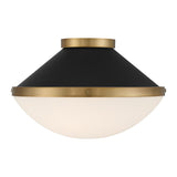 Crystorama Xander 2 Light Vibrant Gold + Matte Black Flush Mount