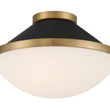 Crystorama Xander 2 Light Vibrant Gold + Matte Black Flush Mount