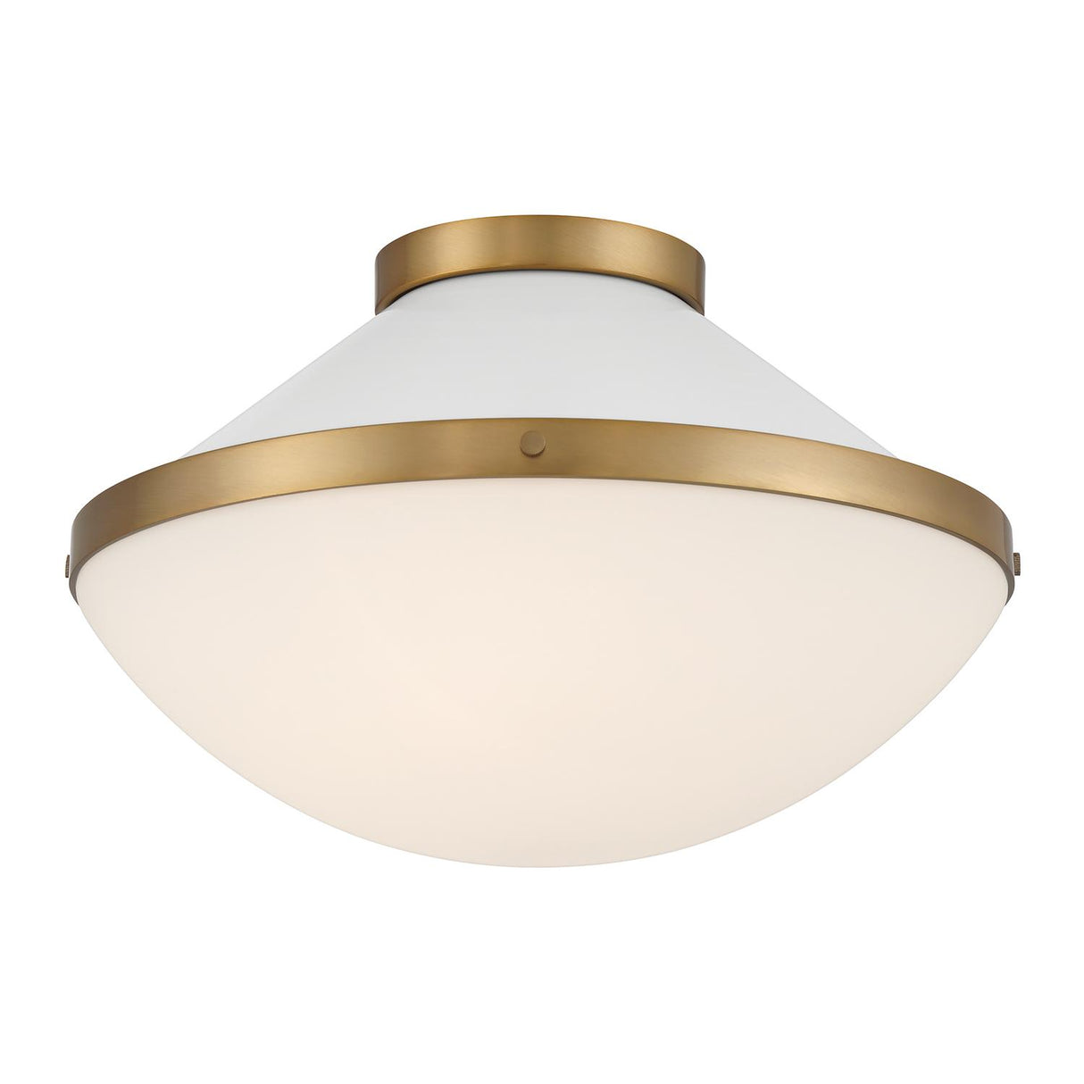 Crystorama Xander 2 Light Vibrant Gold + White Flush Mount