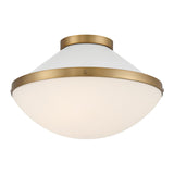 Crystorama Xander 2 Light Vibrant Gold + White Flush Mount