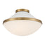 Crystorama Xander 2 Light Vibrant Gold + White Flush Mount