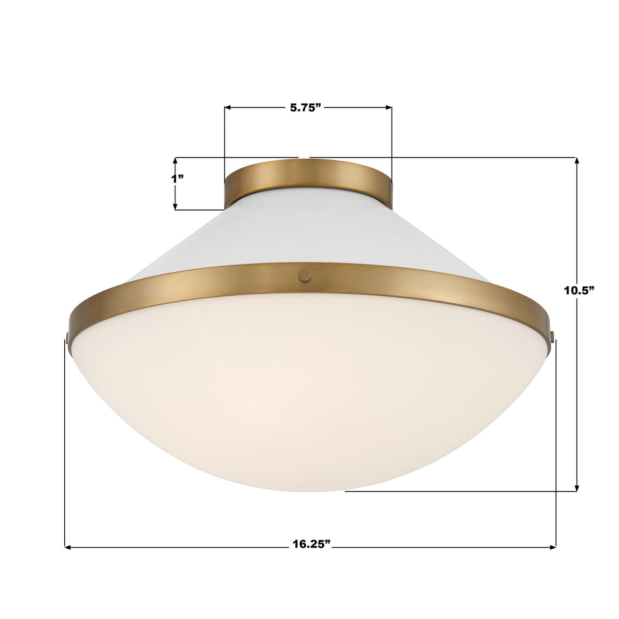 Crystorama Xander 2 Light Vibrant Gold + White Flush Mount