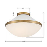 Crystorama Xander 2 Light Vibrant Gold + White Flush Mount