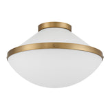 Crystorama Xander 2 Light Vibrant Gold + White Flush Mount
