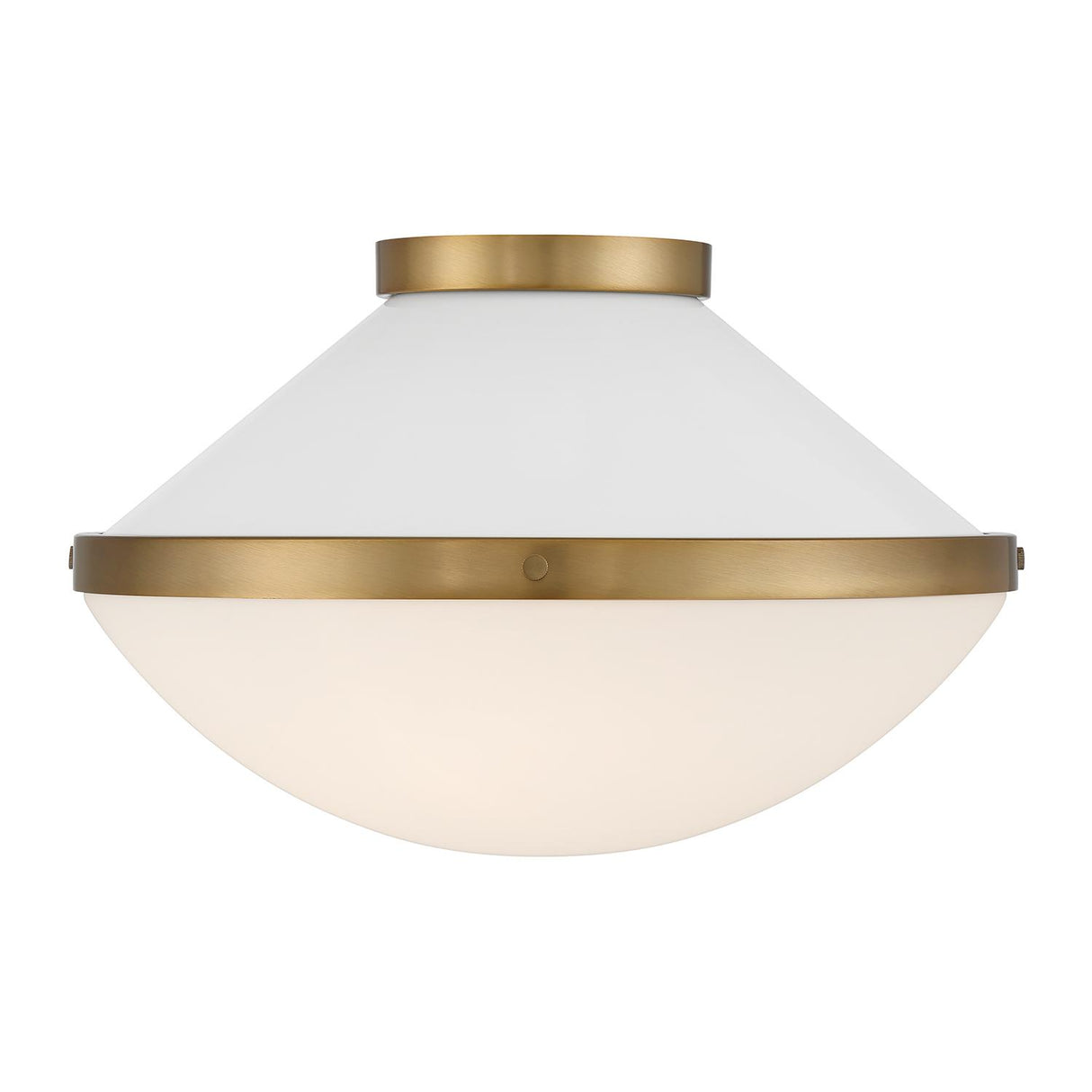 Crystorama Xander 2 Light Vibrant Gold + White Flush Mount