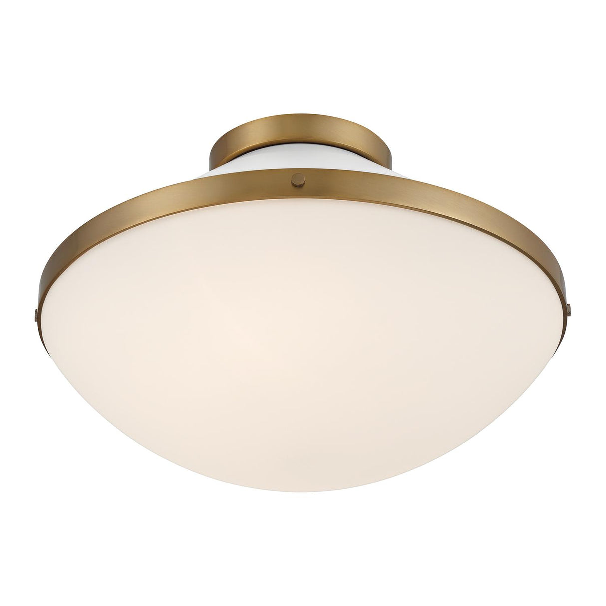 Crystorama Xander 2 Light Vibrant Gold + White Flush Mount