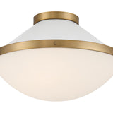 Crystorama Xander 2 Light Vibrant Gold + White Flush Mount