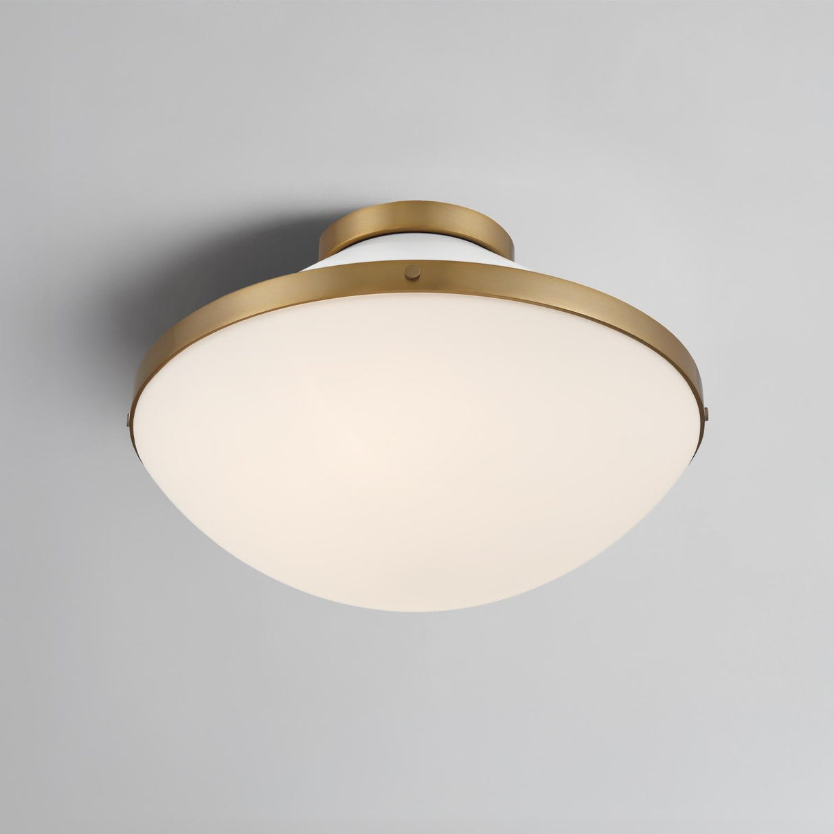 Crystorama Xander 2 Light Vibrant Gold + White Flush Mount