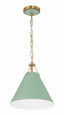 Crystorama Xavier 1 Light Vibrant Gold + Green Mini Pendant