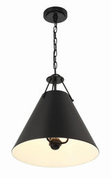 Crystorama Xavier 3 Light Matte Black Pendant
