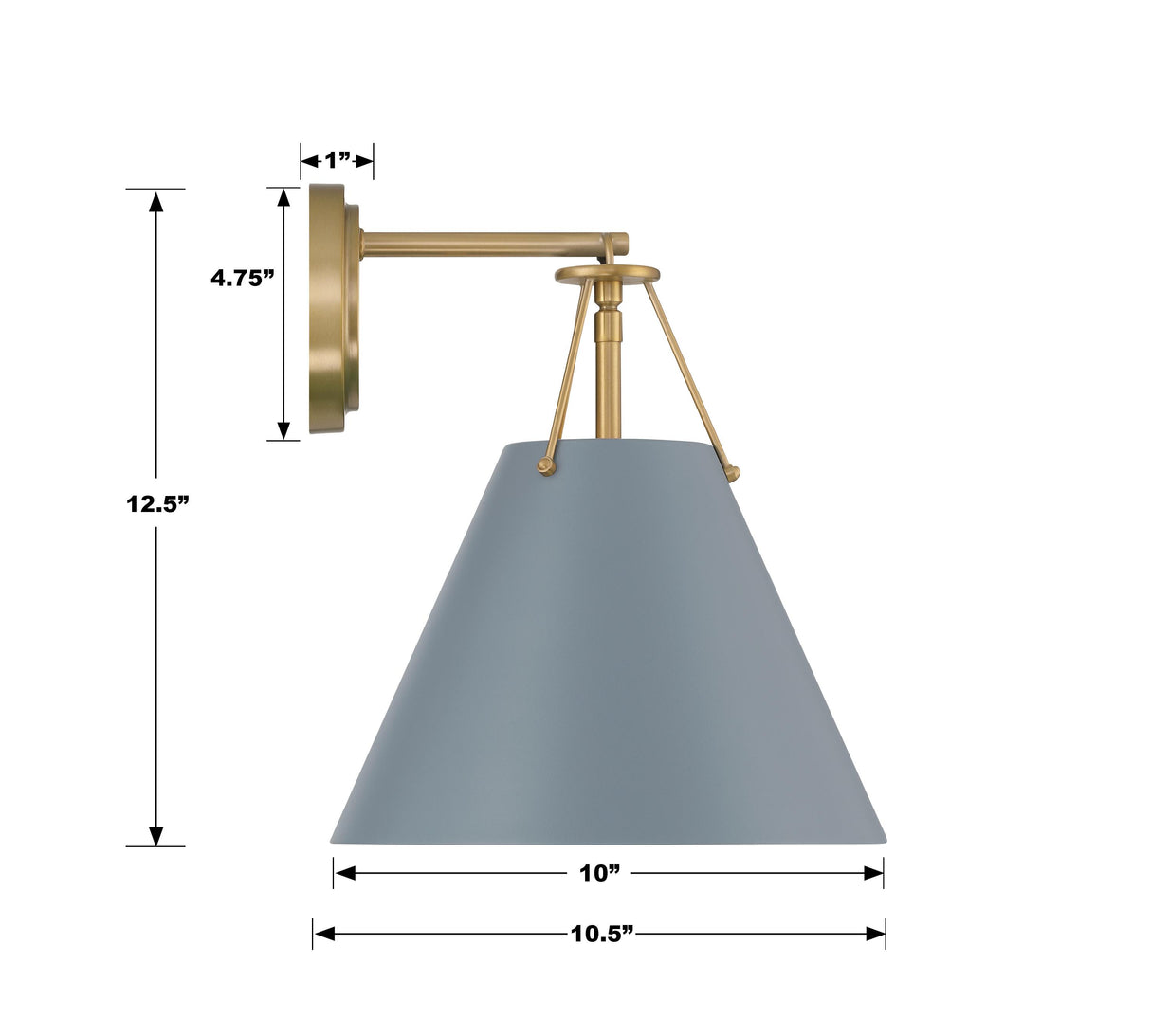 Crystorama Xavier 1 Light Vibrant Gold + Blue Sconce