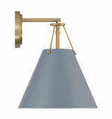 Crystorama Xavier 1 Light Vibrant Gold + Blue Sconce