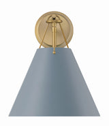 Crystorama Xavier 1 Light Vibrant Gold + Blue Sconce