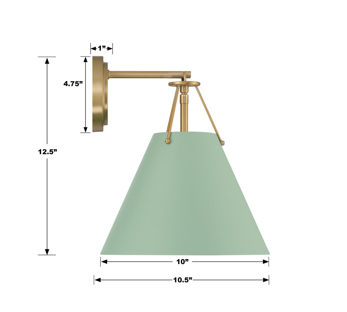 Crystorama Xavier 1 Light Vibrant Gold + Green Sconce