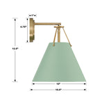 Crystorama Xavier 1 Light Vibrant Gold + Green Sconce