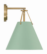 Crystorama Xavier 1 Light Vibrant Gold + Green Sconce