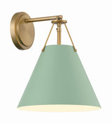 Crystorama Xavier 1 Light Vibrant Gold + Green Sconce