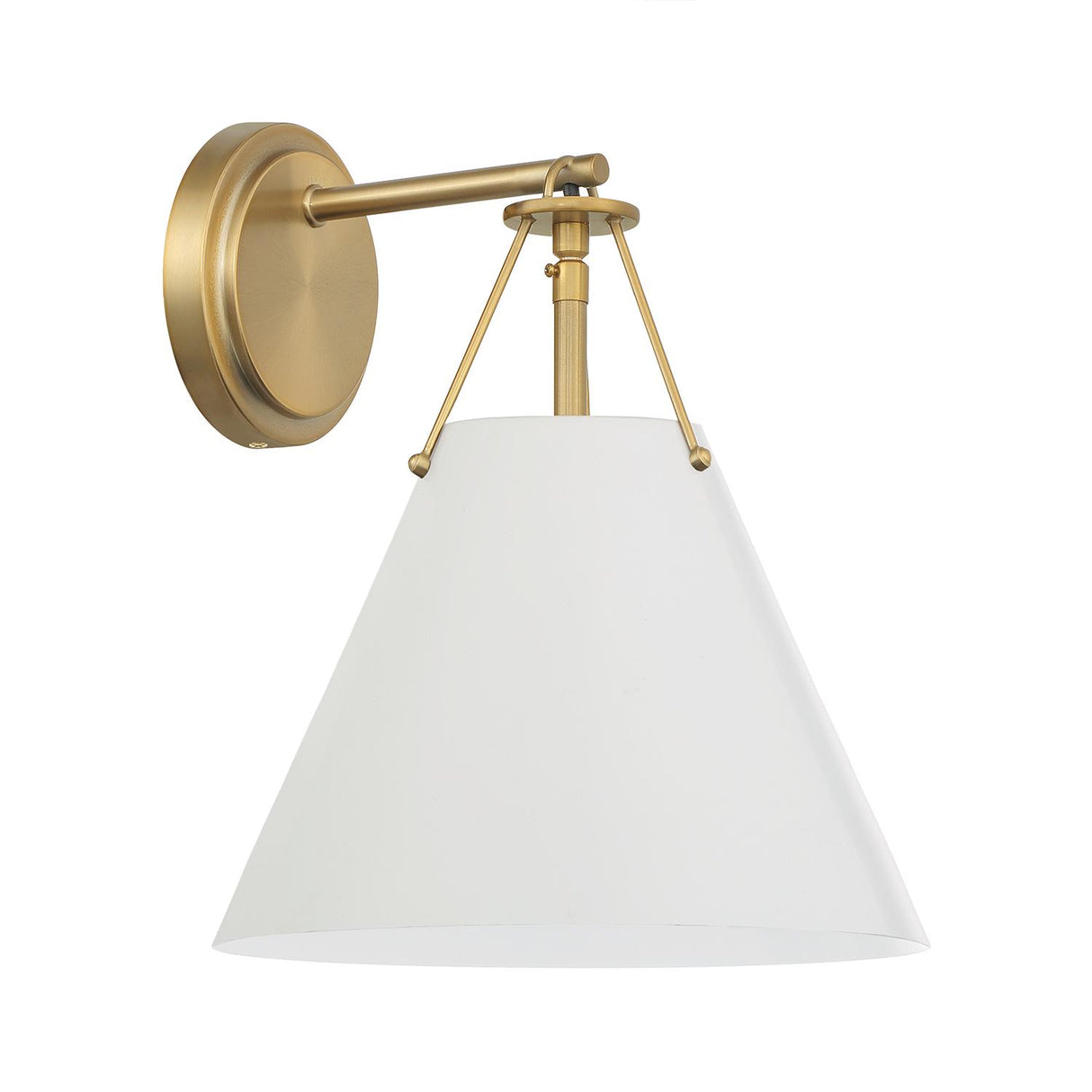 Crystorama Xavier 1 Light Vibrant Gold + White Sconce
