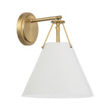 Crystorama Xavier 1 Light Vibrant Gold + White Sconce