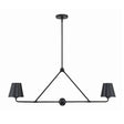Crystorama Xavier 2 Light Matte Black Linear Chandelier
