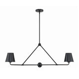 Crystorama Xavier 2 Light Matte Black Linear Chandelier