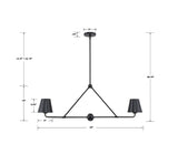 Crystorama Xavier 2 Light Matte Black Linear Chandelier