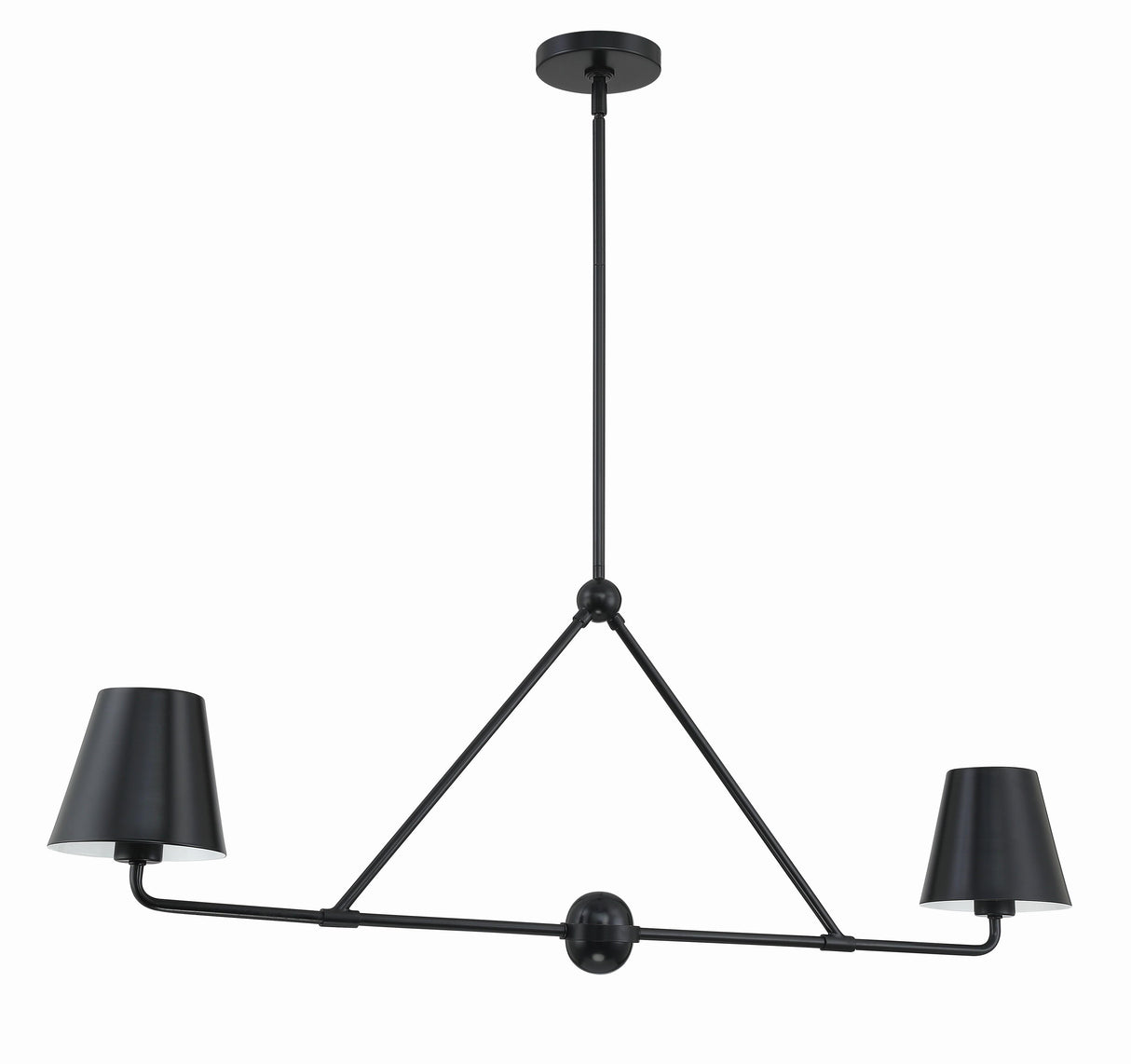 Crystorama Xavier 2 Light Matte Black Linear Chandelier