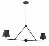Crystorama Xavier 2 Light Matte Black Linear Chandelier