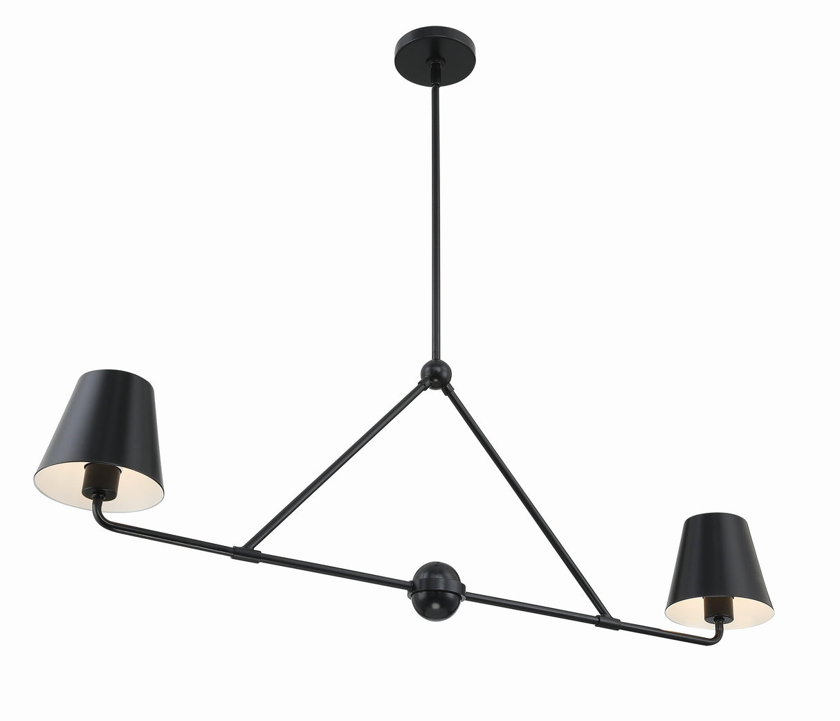 Crystorama Xavier 2 Light Matte Black Linear Chandelier