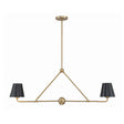 Crystorama Xavier 2 Light Vibrant Gold Linear Chandelier