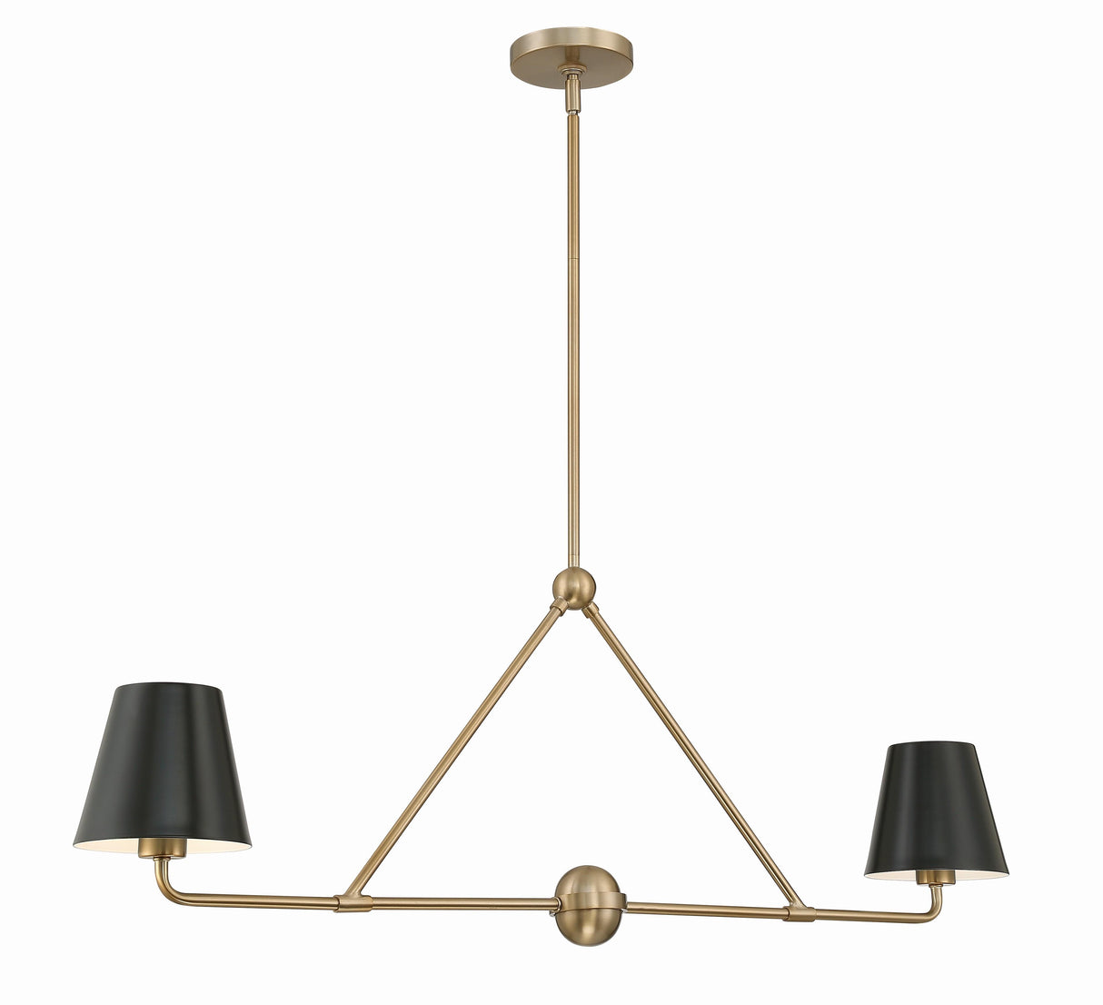 Crystorama Xavier 2 Light Vibrant Gold Linear Chandelier