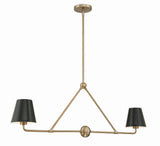 Crystorama Xavier 2 Light Vibrant Gold Linear Chandelier