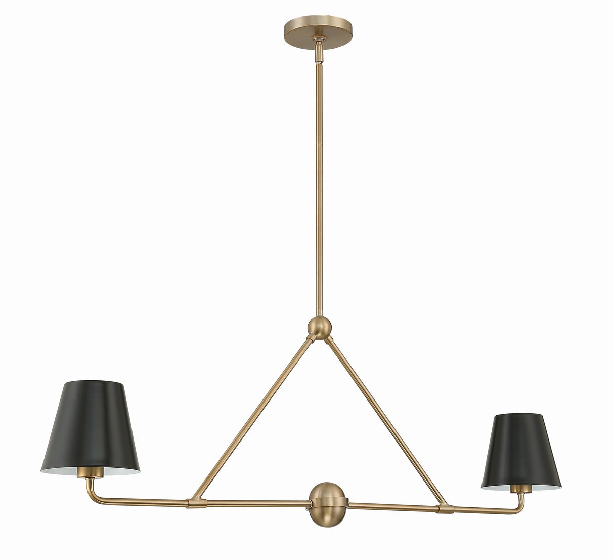 Crystorama Xavier 2 Light Vibrant Gold Linear Chandelier