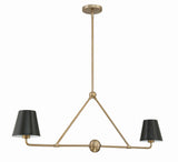 Crystorama Xavier 2 Light Vibrant Gold Linear Chandelier