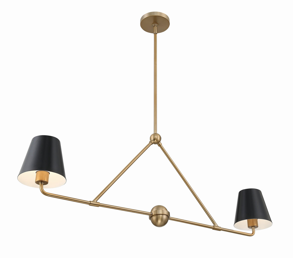 Crystorama Xavier 2 Light Vibrant Gold Linear Chandelier