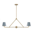 Crystorama Xavier 2 Light Vibrant Gold + Blue Linear Chandelier