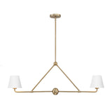 Crystorama Xavier 2 Light Vibrant Gold + White Linear Chandelier