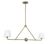 Crystorama Xavier 2 Light Vibrant Gold + White Linear Chandelier