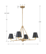 Crystorama Xavier 4 Light Vibrant Gold Chandelier