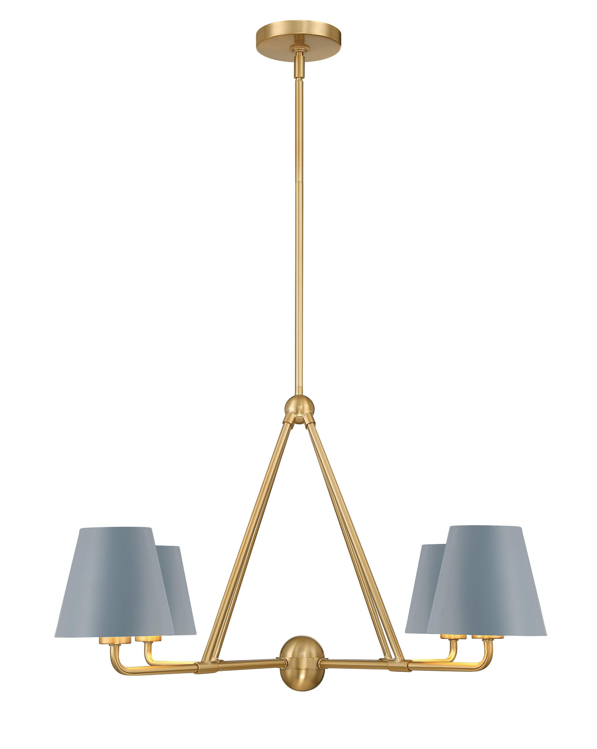 Crystorama Xavier 4 Light Vibrant Gold + Blue Chandelier