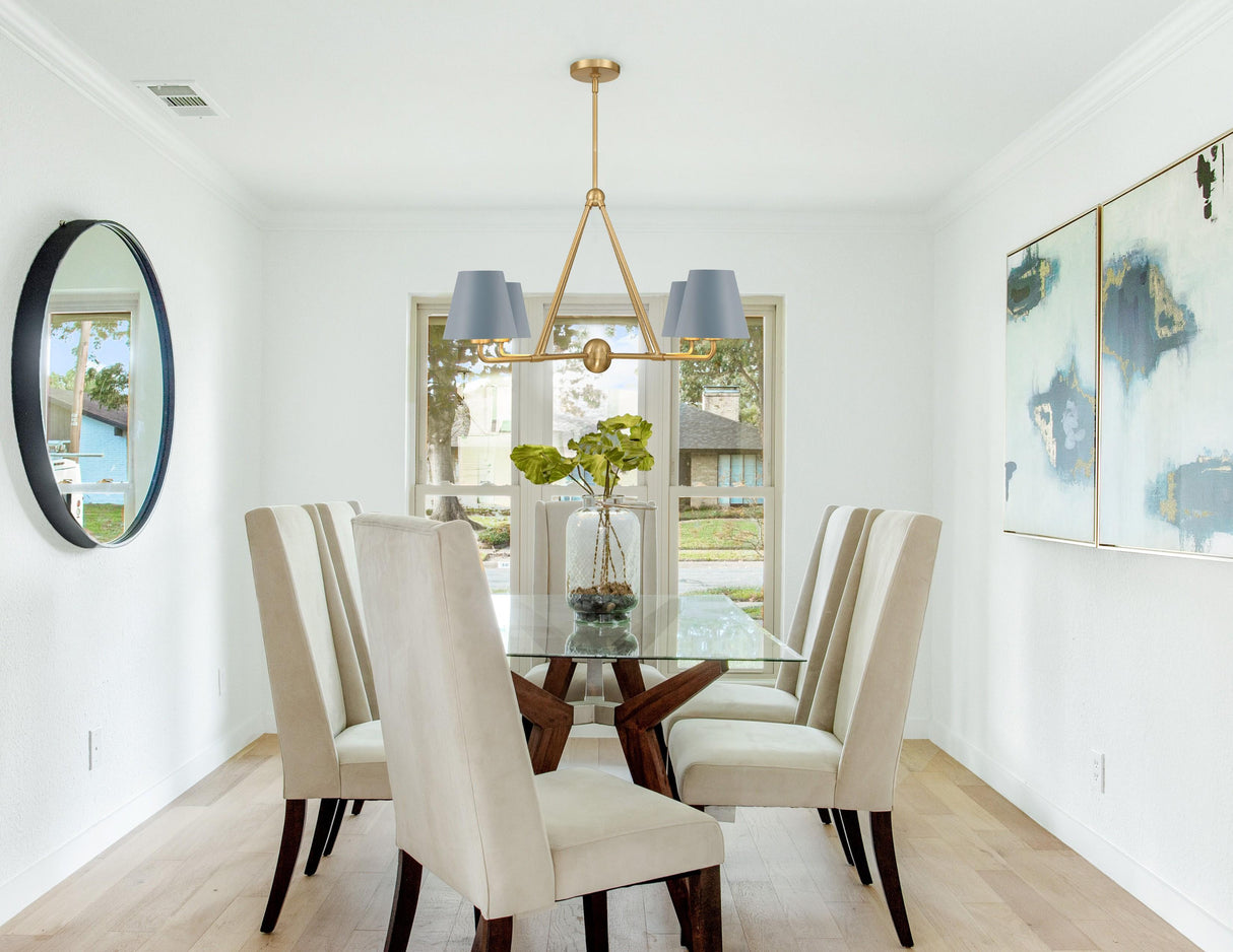 Crystorama Xavier 4 Light Vibrant Gold + Blue Chandelier