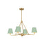 Crystorama Xavier 4 Light Vibrant Gold + Green Chandelier