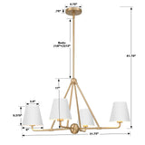 Crystorama Xavier 4 Light Vibrant Gold + White Chandelier