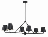 Crystorama Xavier 6 Light Matte Black Linear Chandelier
