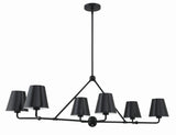 Crystorama Xavier 6 Light Matte Black Linear Chandelier