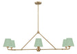 Crystorama Xavier 6 Light Vibrant Gold + Green Linear Chandelier