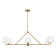 Crystorama Xavier 6 Light Vibrant Gold + White Linear Chandelier