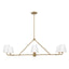Crystorama Xavier 6 Light Vibrant Gold + White Linear Chandelier