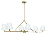 Crystorama Xavier 6 Light Vibrant Gold + White Linear Chandelier